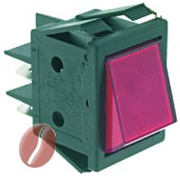 DRUCKSCHALTER 2-POLIG ROT 16A 250V